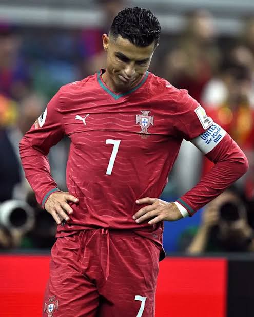 Cristiano Ronaldo reacting after Portugal are eliminated from the 2026 World Cup